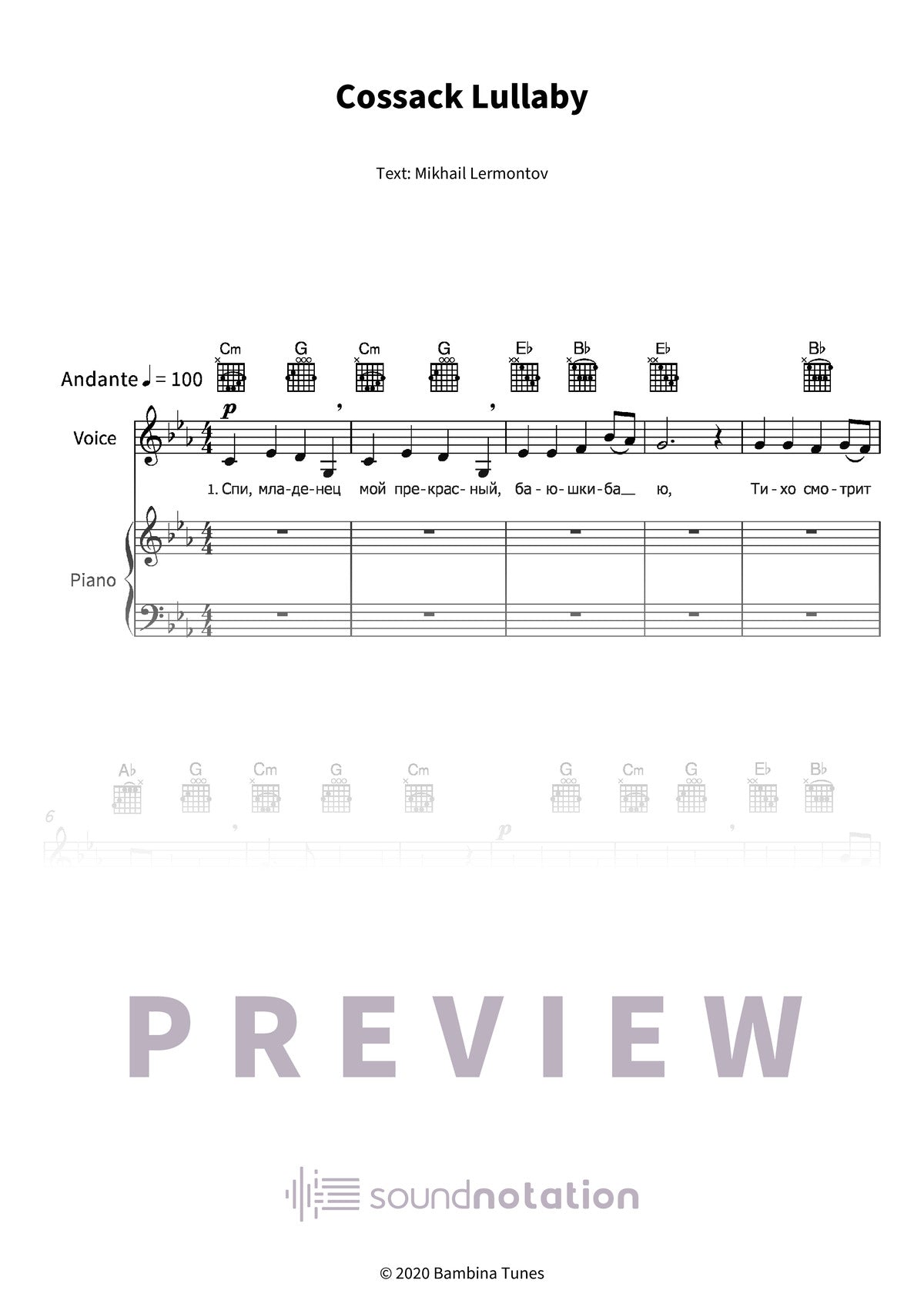 Cossack Lullaby - Preview Page 1