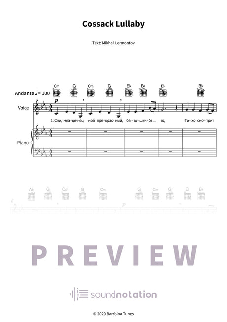 Cossack Lullaby - Preview Page 1