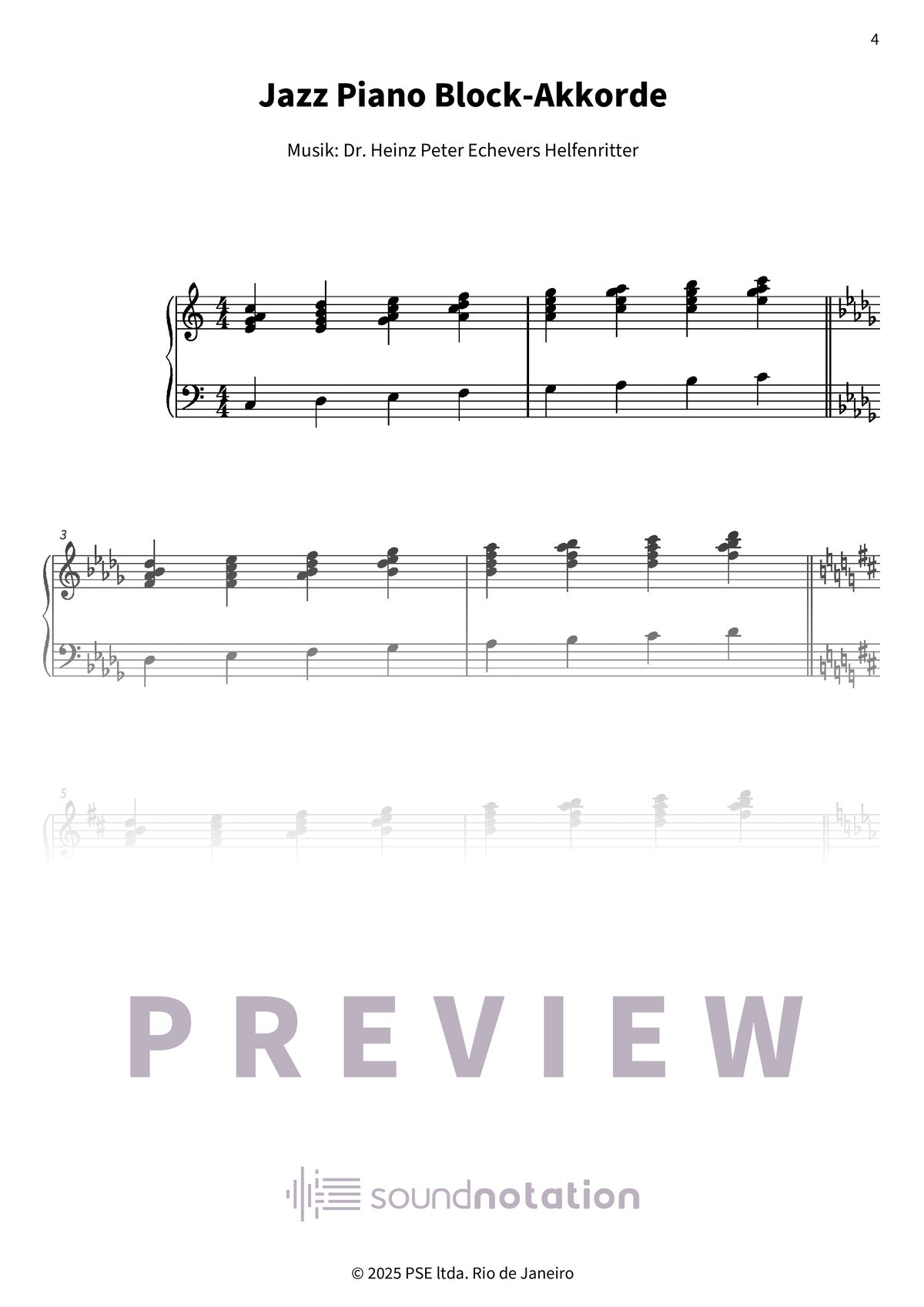 Jazz Piano Block-Akkorde - die inneren Harmonien im Jazz - Preview Page 1