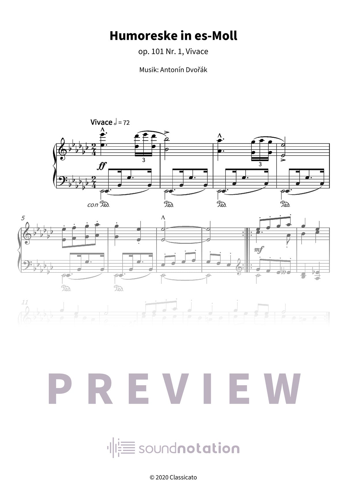 Humoreske in es-Moll - Preview Page 1