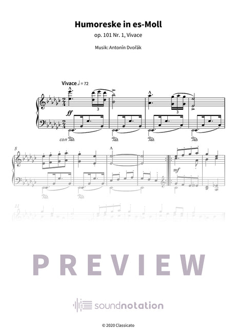 Humoreske in es-Moll - Preview Page 1