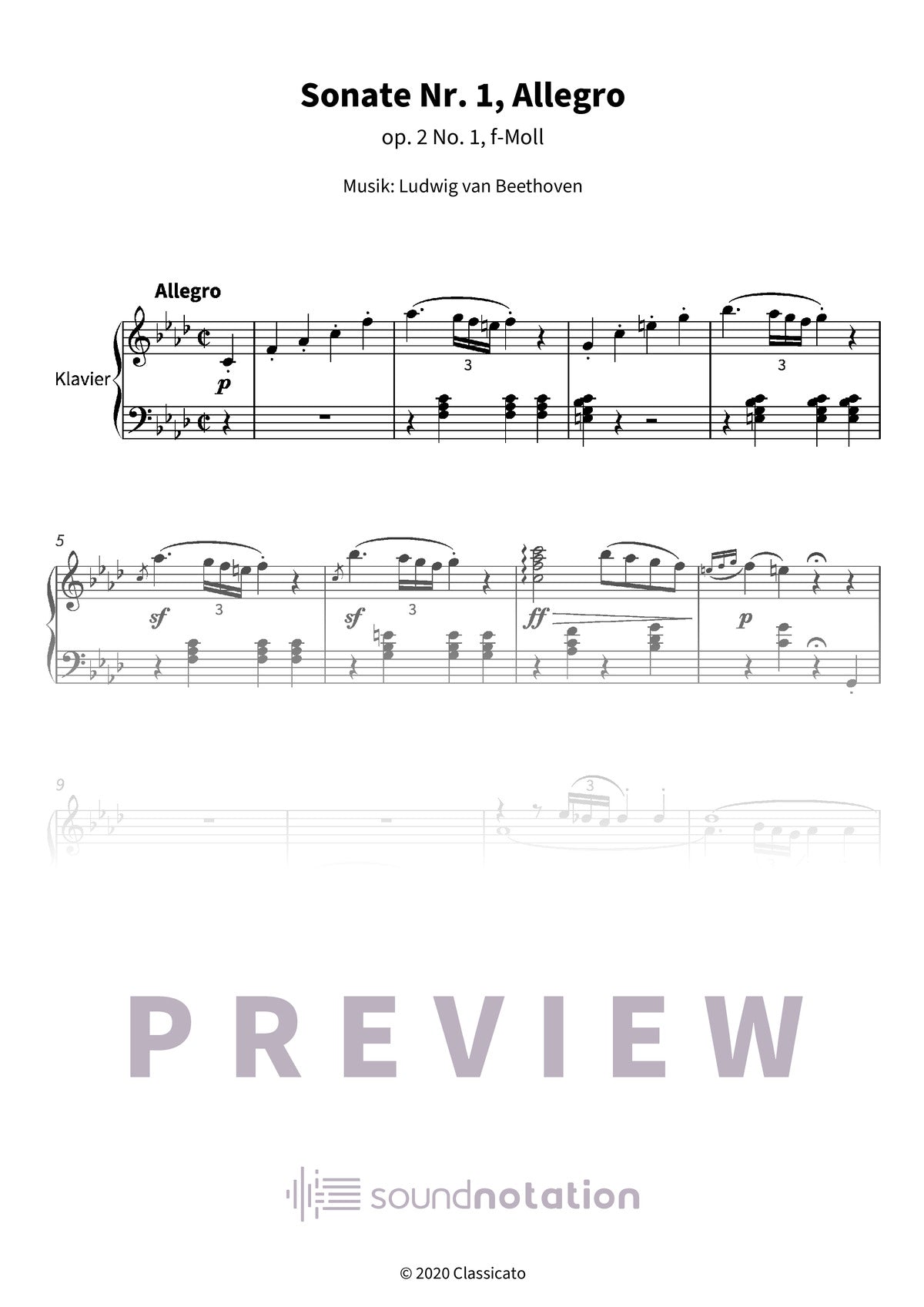 Sonate Nr. 1, Allegro - Preview Page 1