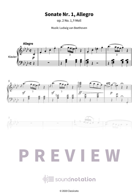 Sonate Nr. 1, Allegro - Preview Page 1