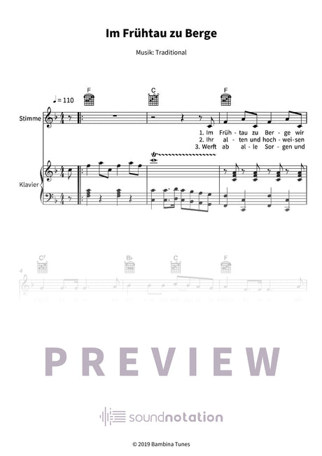 Im Frühtau zu Berge - Preview Page 1
