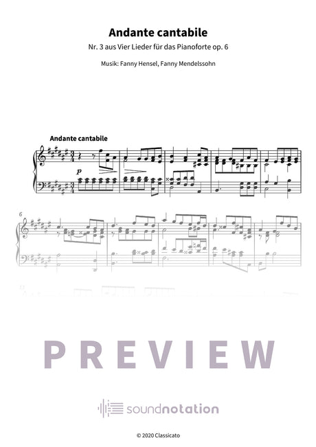 Andante cantabile - Preview Page 1