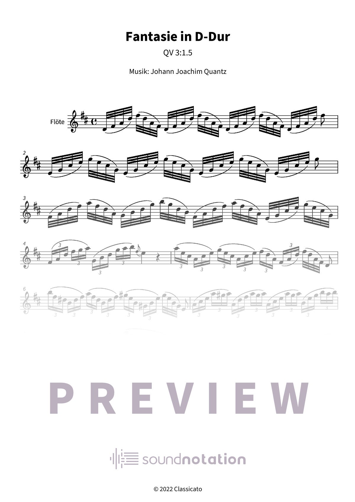 Fantasie in D-Dur - Preview Page 1