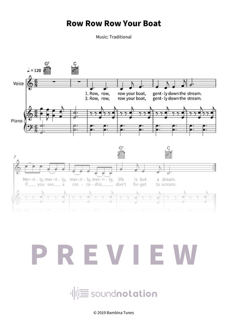 Row Row Row Your Boat - Preview Page 1