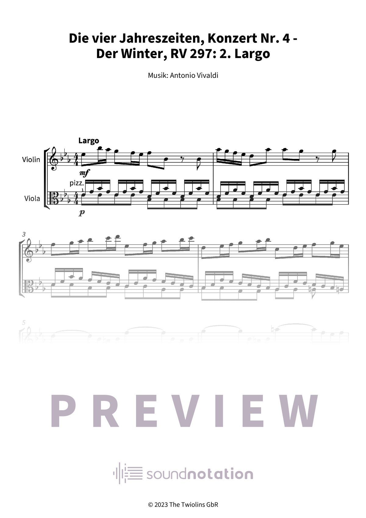 Die vier Jahreszeiten, Konzert Nr. 4 - Der Winter - Preview Page 1