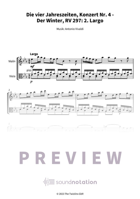 Die vier Jahreszeiten, Konzert Nr. 4 - Der Winter - Preview Page 1