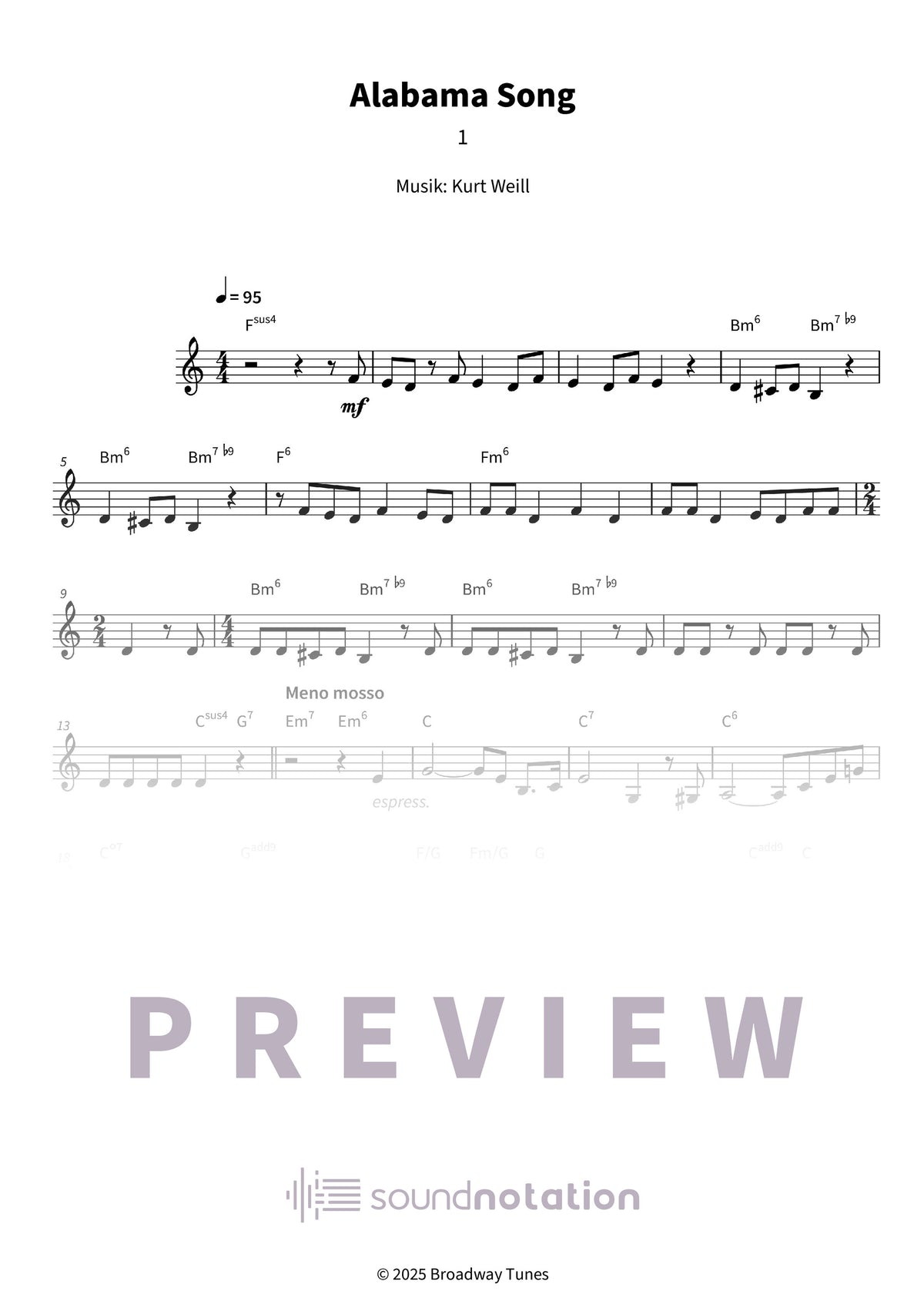 Alabama Song - Preview Page 1