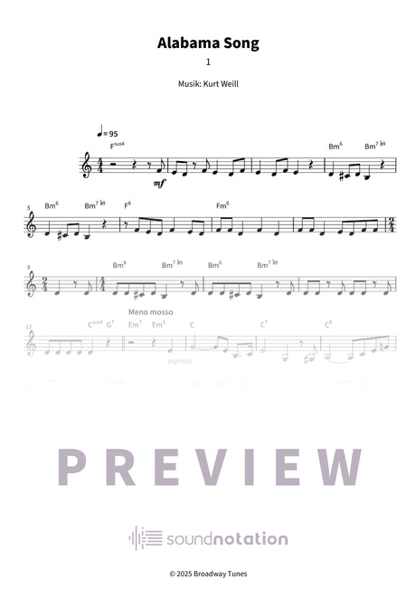Alabama Song - Preview Page 1