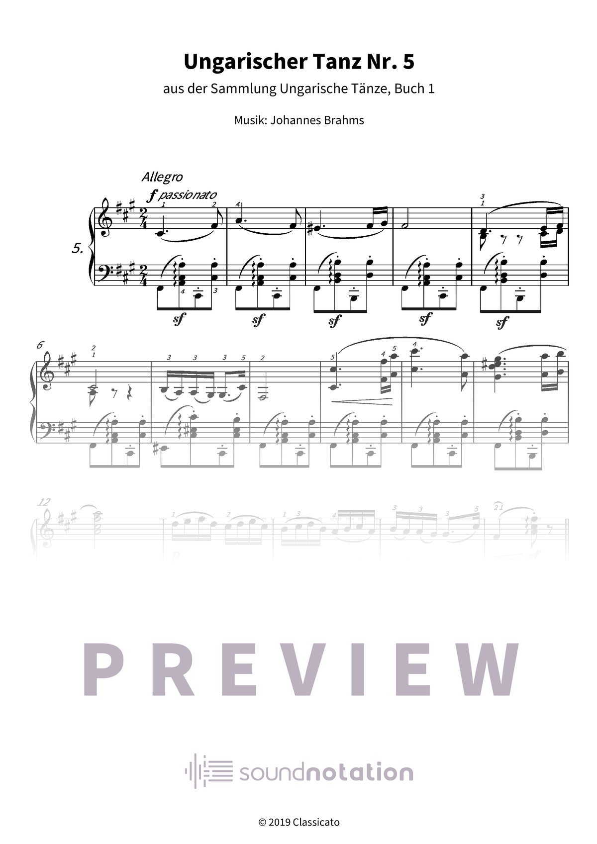 Ungarischer Tanz Nr. 5 - Preview Page 1