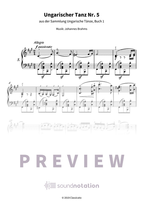 Ungarischer Tanz Nr. 5 - Preview Page 1