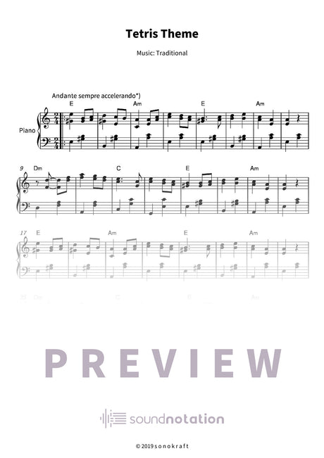 Tetris Theme - Preview Page 1