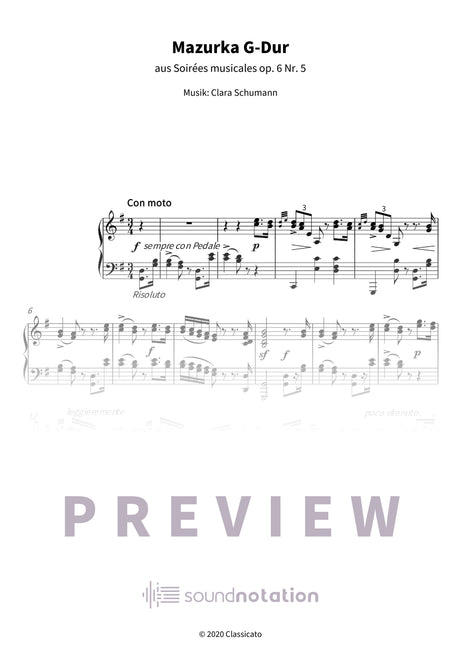 Mazurka G-Dur - Preview Page 1