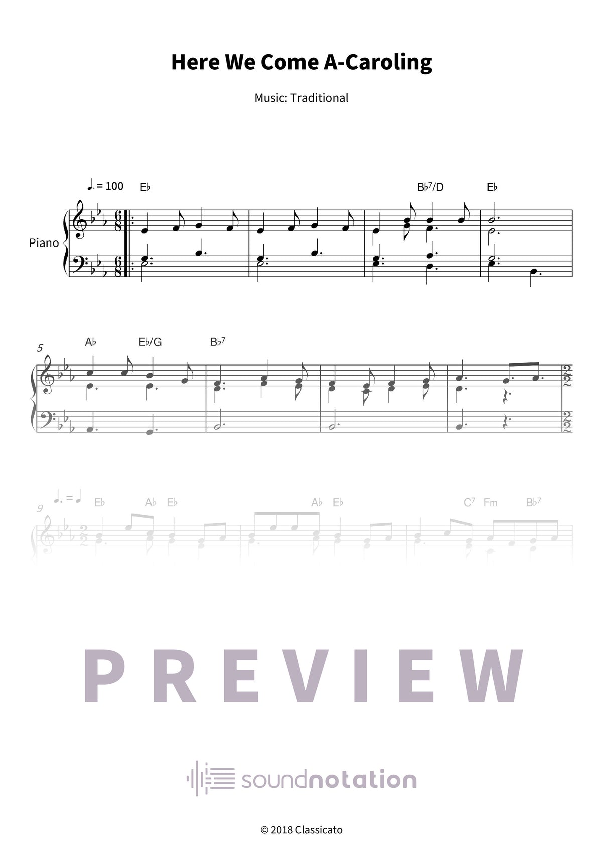 Here We Come A-Caroling - Preview Page 1