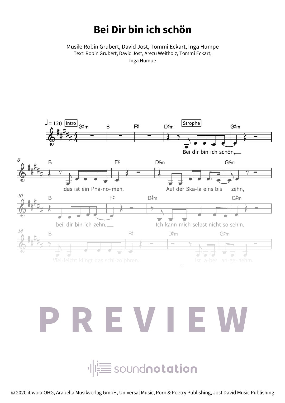 Bei Dir bin ich schön - Preview Page 1