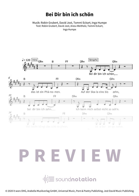 Bei Dir bin ich schön - Preview Page 1