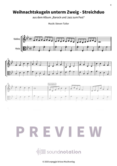 Weihnachtskugeln unterm Zweig - Preview Page 1