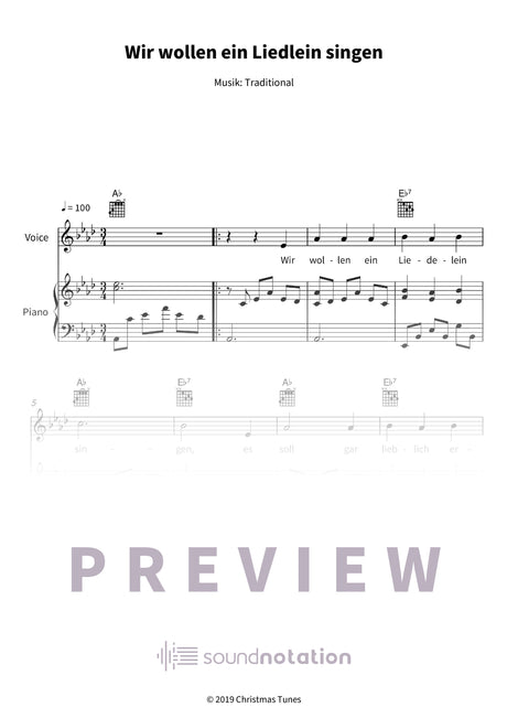 Wir wollen ein Liedlein singen - Preview Page 1