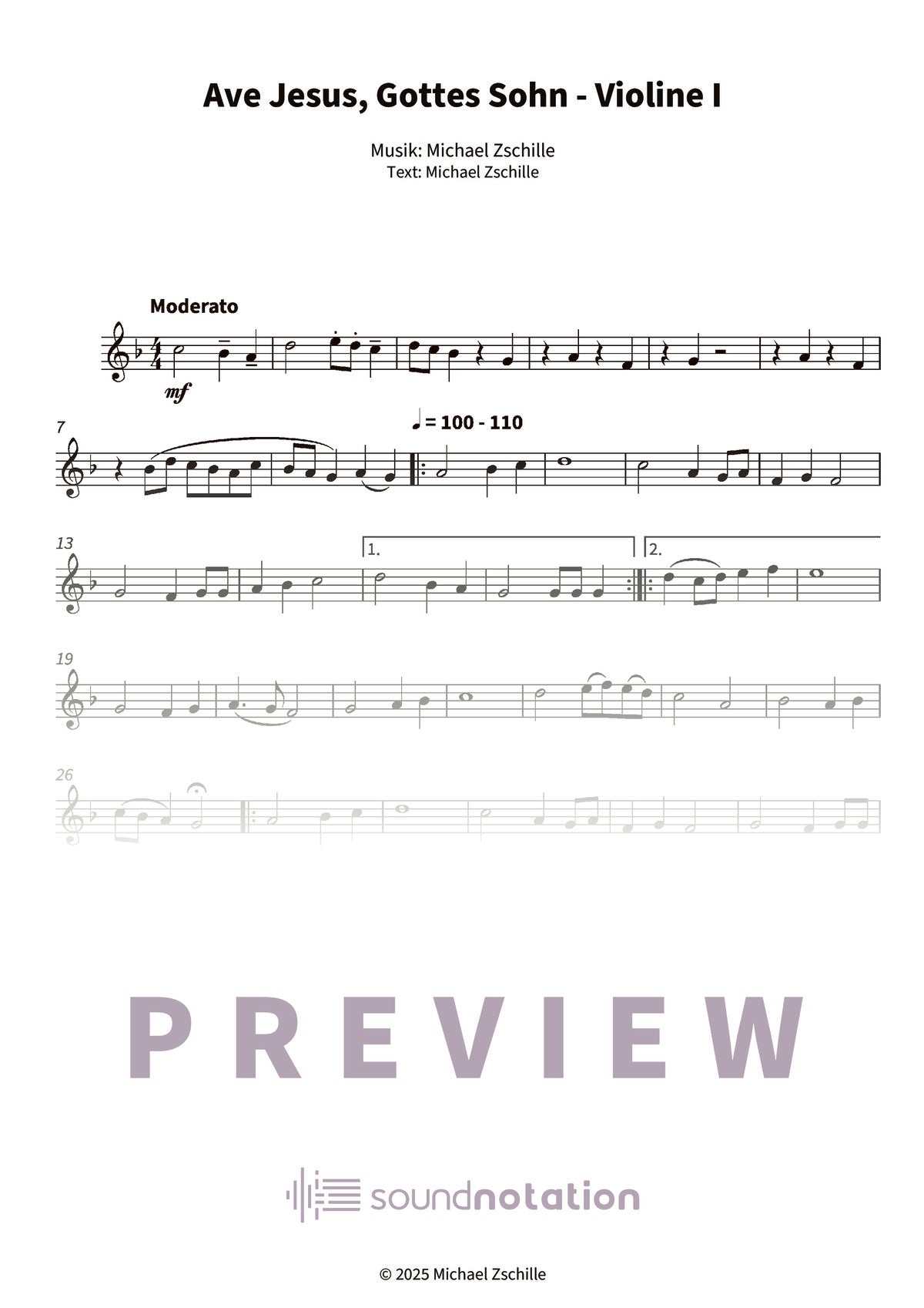 Ave Jesus, Gottes Sohn - Preview Page 1