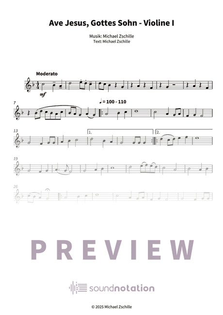Ave Jesus, Gottes Sohn - Preview Page 1