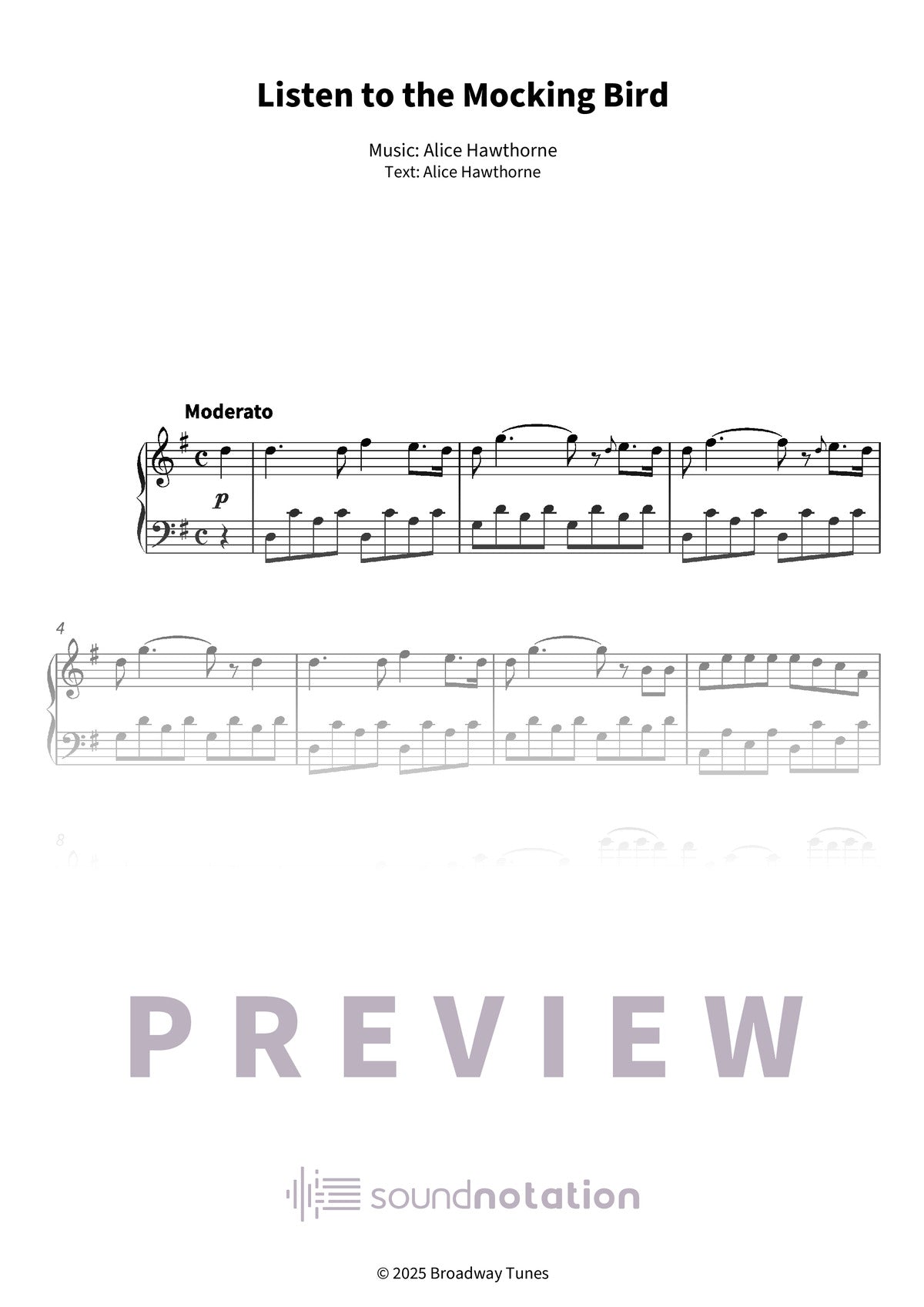 Listen to the Mocking Bird - Preview Page 1