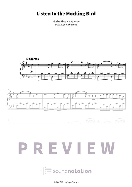 Listen to the Mocking Bird - Preview Page 1
