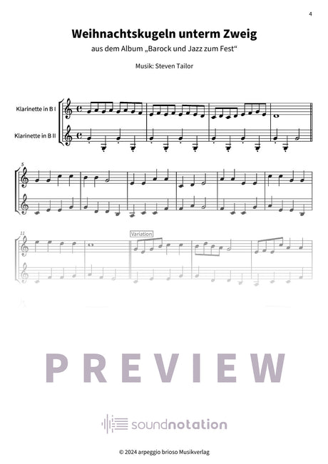 Weihnachtskugeln unterm Zweig - Preview Page 1