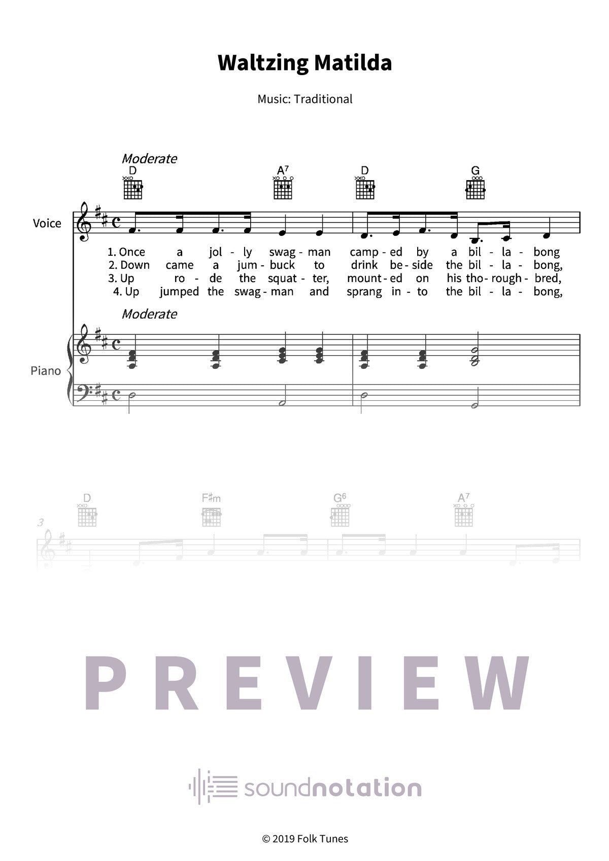 Waltzing Matilda - Preview Page 1