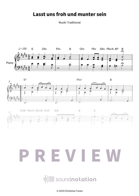 Lasst uns froh und munter sein - Preview Page 1