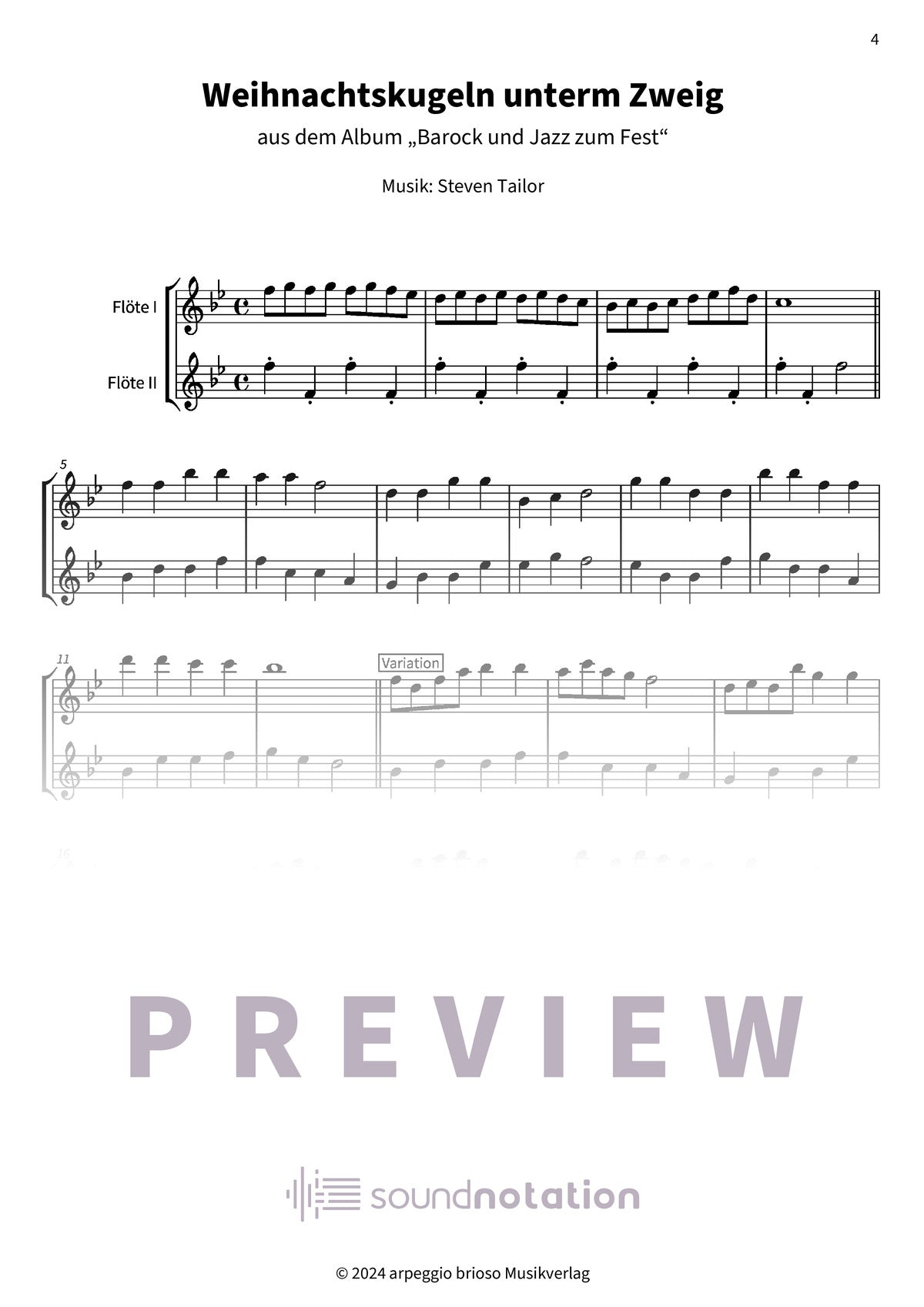 Weihnachtskugeln unterm Zweig - Preview Page 1
