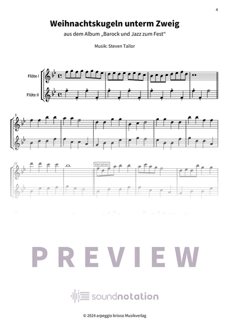 Weihnachtskugeln unterm Zweig - Preview Page 1