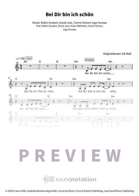 Bei Dir bin ich schön - Preview Page 1