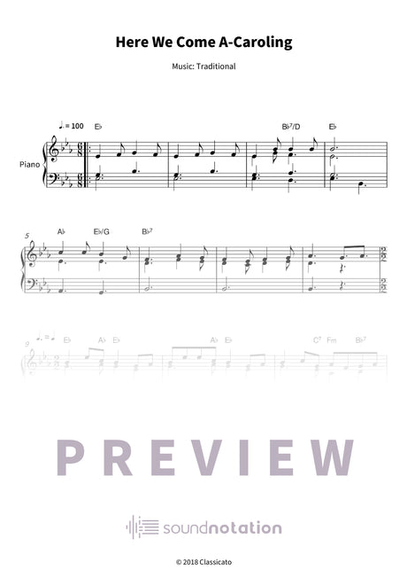 Here We Come A-Caroling - Preview Page 1