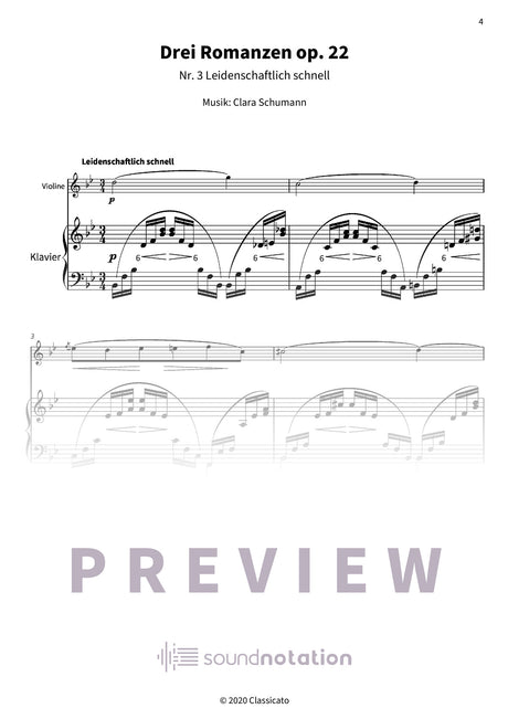 Drei Romanzen op. 22 - Preview Page 1