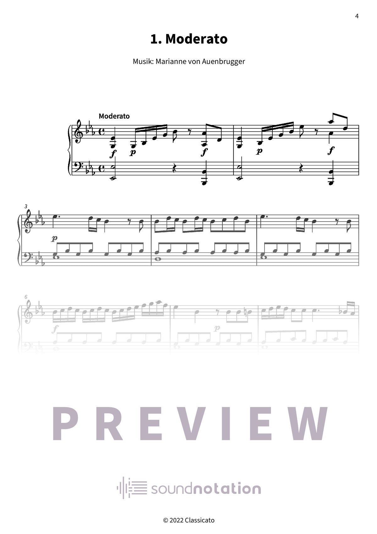 Sonate in Es-Dur - Preview Page 1