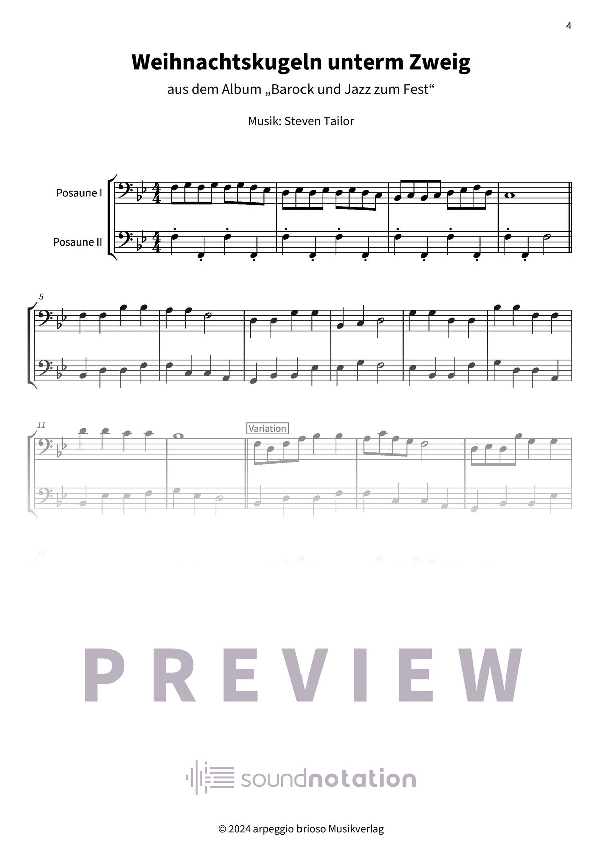 Weihnachtskugeln unterm Zweig - Preview Page 1