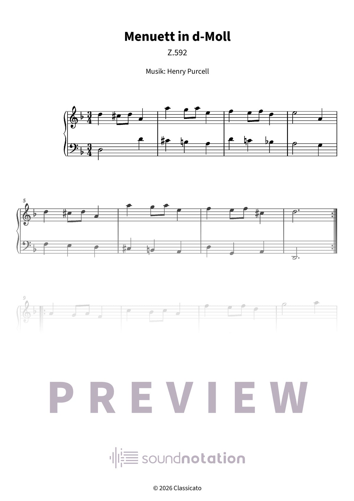 Menuett in d-Moll - Preview Page 1