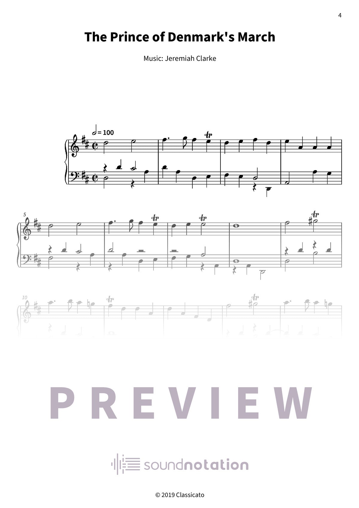 The Prince of Denmark's March - Preview Page 1