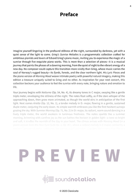 Grieg's Sunrise Melodies - Preview Page 1