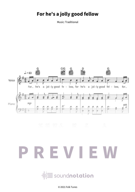 For he's a jolly good fellow - Preview Page 1