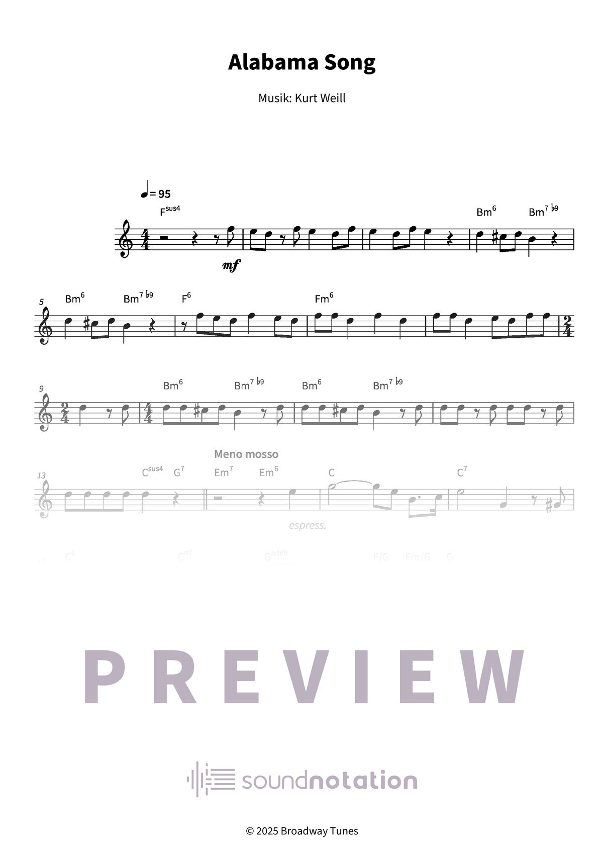 Alabama Song - Preview Page 1