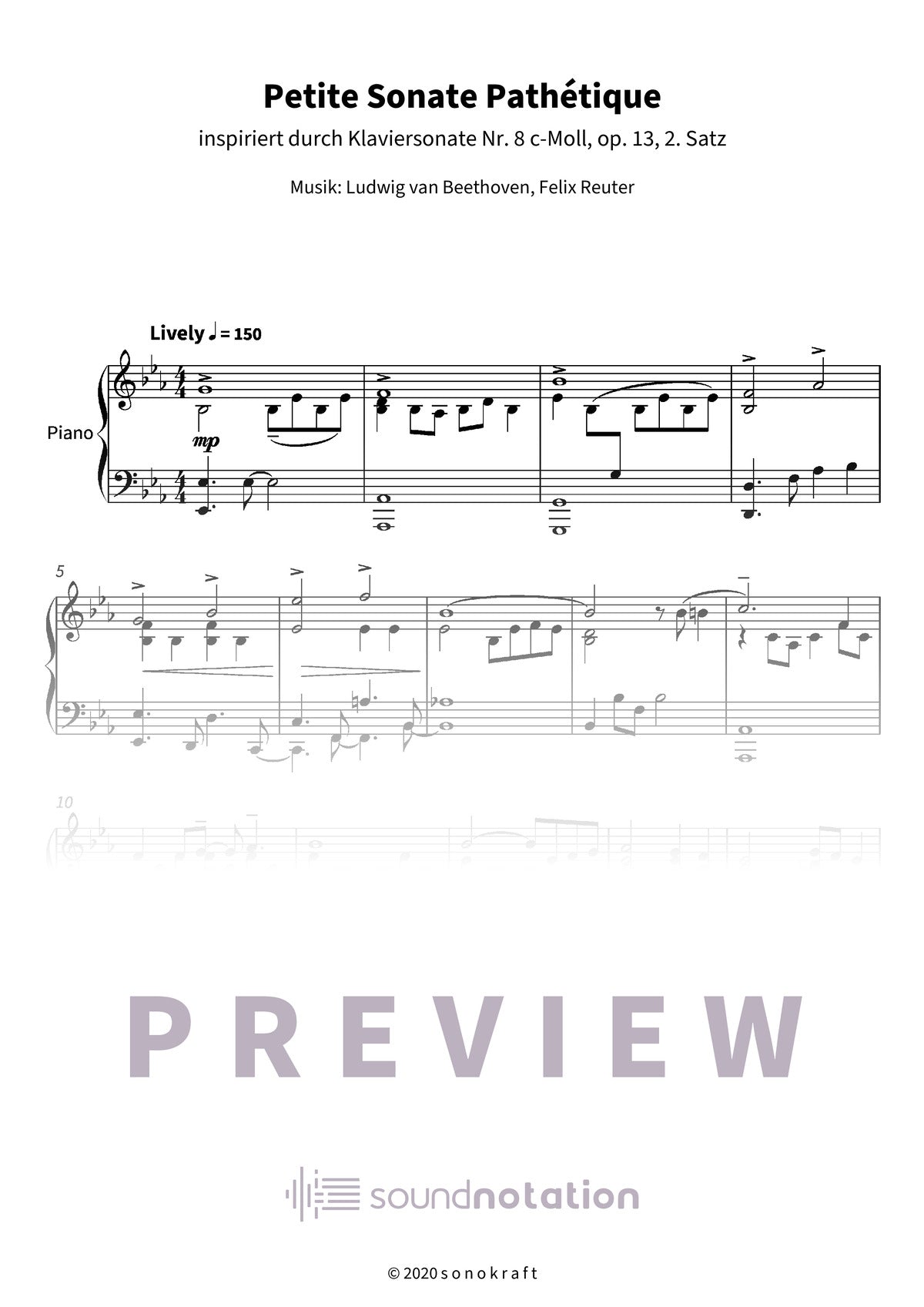 Petite Sonate Pathétique - Preview Page 1