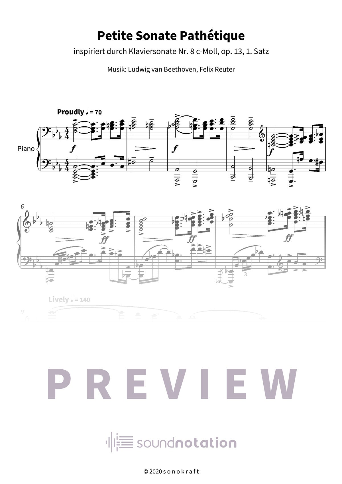 Petite Sonate Pathétique - Preview Page 1