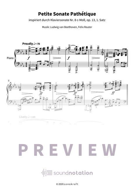 Petite Sonate Pathétique - Preview Page 1