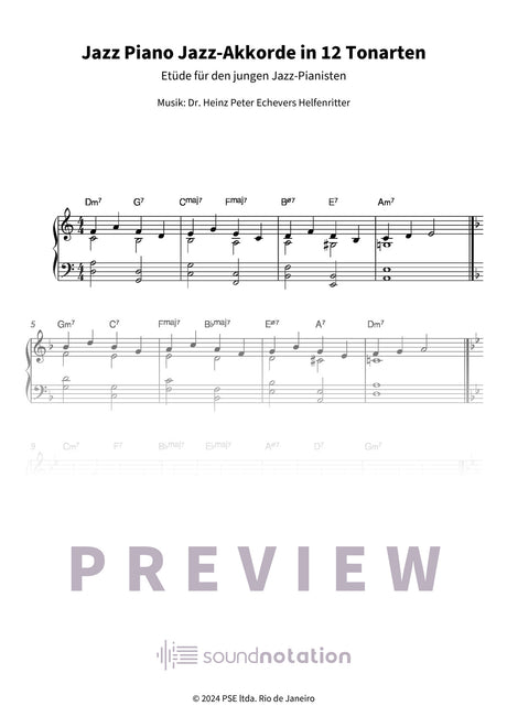 Jazz Piano Jazz-Akkorde in 12 Tonarten - Preview Page 1