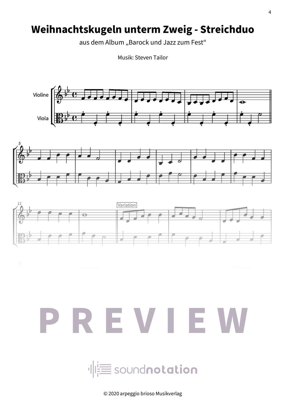 Weihnachtskugeln unterm Zweig - Preview Page 1