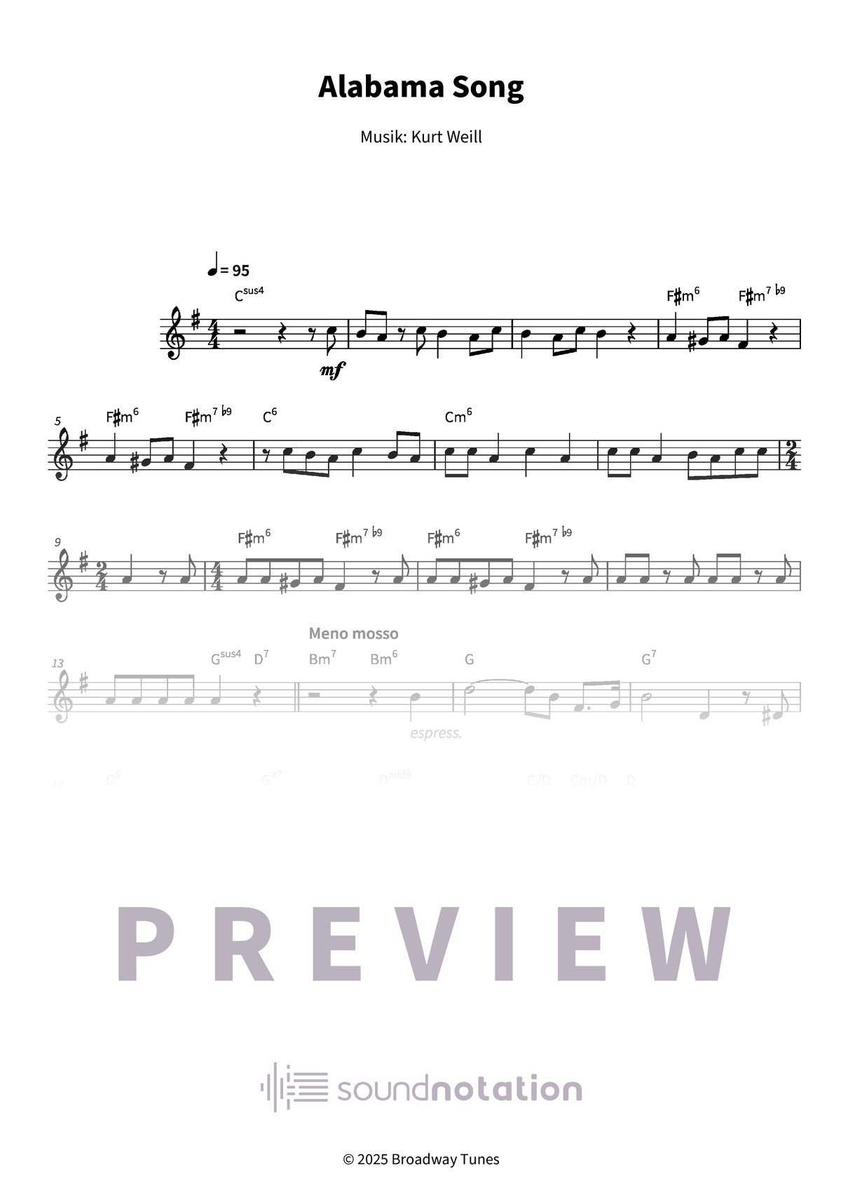 Alabama Song - Preview Page 1