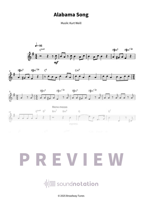 Alabama Song - Preview Page 1